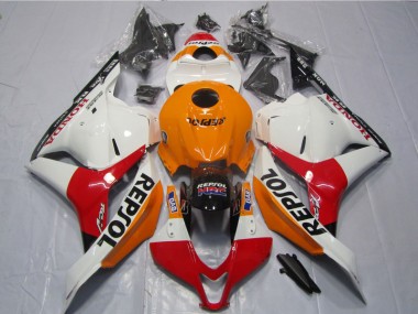 Purchase 2009-2012 White Orange Black Repsol Honda CBR600RR Motorcycle Fairing Kit UK