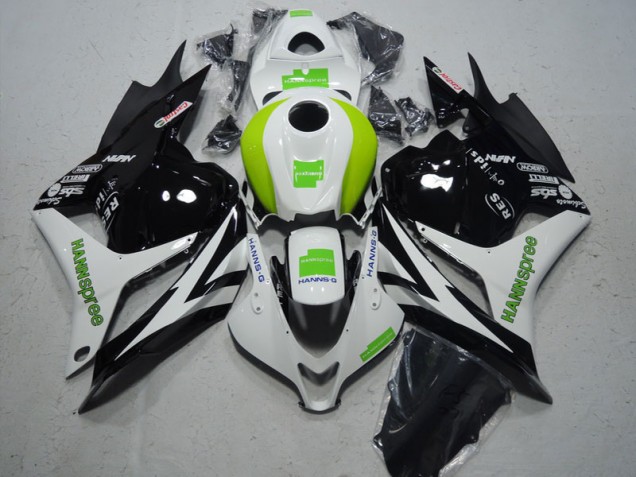 Purchase 2009-2012 Black White Green Hannspree Honda CBR600RR Motorcycle Fairing Kit UK