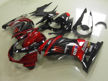 Purchase 2008-2012 Black Red Monster Kawasaki ZX250R Motorcycle Fairing UK