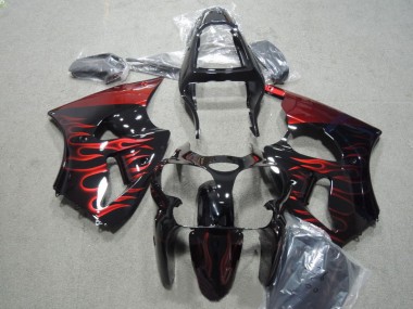 Purchase 2000-2002 Black Red Flame Kawasaki ZX6R Motorbike Fairing Kits UK