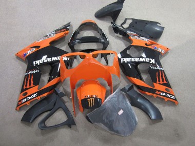 Purchase 2003-2004 Black Orange Monster Kawasaki ZX6R Motorbike Fairings UK