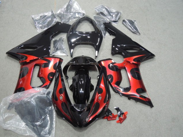 Purchase 2005-2006 Black Red Kawasaki ZX6R Motorcycle Fairings UK