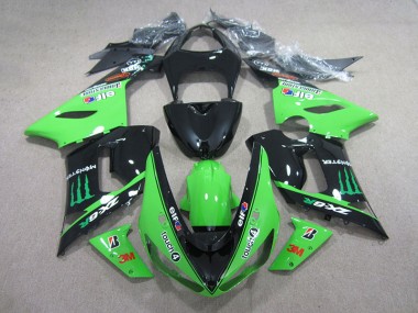 Purchase 2005-2006 Black Green 3M Touch4 Monster Kawasaki ZX6R Motorbike Fairing UK