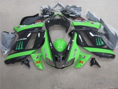 Purchase 2007-2008 Green Black 3M Monster Kawasaki ZX6R Motorbike Fairing UK