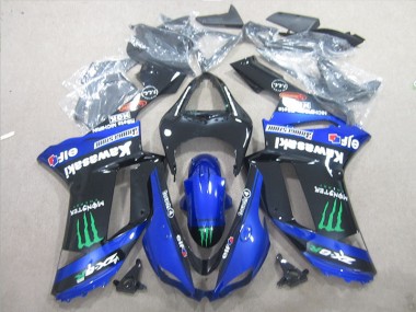 Purchase 2007-2008 Black Blue Green Monster Kawasaki ZX6R Bike Fairings UK