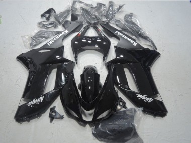 Purchase 2007-2008 Black White Ninja Kawasaki ZX6R Bike Fairings UK