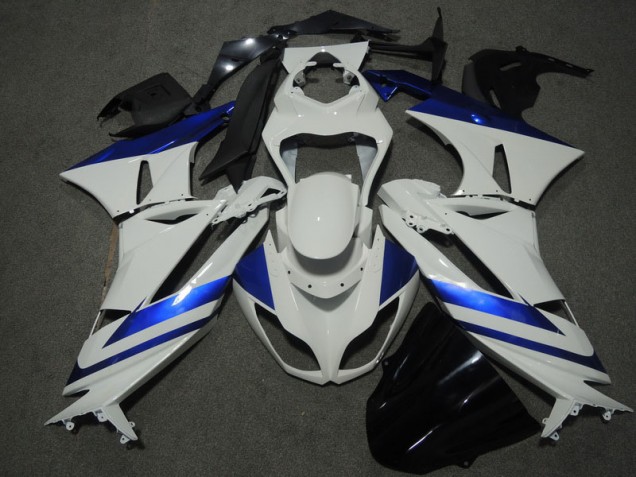 Purchase 2009-2012 White Blue Kawasaki ZX6R Motorbike Fairings UK