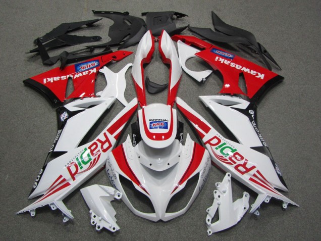 Purchase 2009-2012 White Red Rapid Kawasaki ZX6R Motorcycle Fairing UK