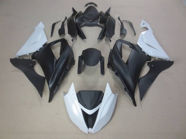 Purchase 2013-2018 Black White Kawasaki ZX6R Motorcycle Fairings UK