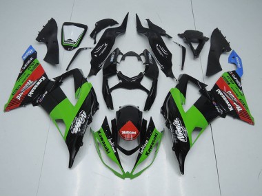 Purchase 2013-2018 Black Green Red Motocard Kawasaki ZX6R Motorcycle Fairing Kit UK