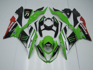 Purchase 2013-2018 Black Green White Monster Kawasaki ZX6R Bike Fairings UK