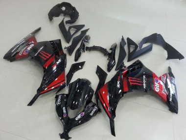 Purchase 2013-2018 Black Red Monster Kawasaki ZX300R Motorcylce Fairings UK