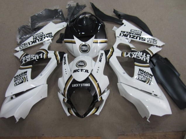 Purchase 2007-2008 White Lucky Strike Black Motul Suzuki GSXR1000 Motorcycle Replacement Fairings UK