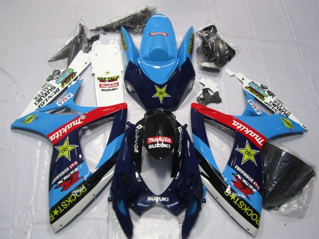 Purchase 2006-2007 Blue White Rockstar Makita Suzuki GSXR600 Motor Bike Fairings UK