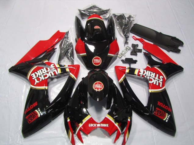 Purchase 2006-2007 Black Red Lucky Strike Motul Suzuki GSXR600 Bike Fairing Kit UK