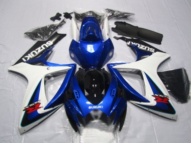 Purchase 2006-2007 Blue White Suzuki GSXR600 Motorcycle Fairings Kits UK