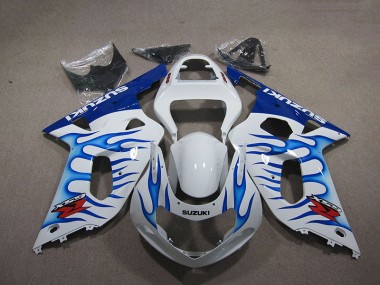 Purchase 2001-2003 White Blue Flame Suzuki GSXR750 Motorbike Fairings UK