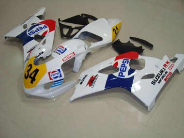 Purchase 2004-2005 White Blue Pepsi 34 Suzuki GSXR750 Replacement Motorcycle Fairings UK