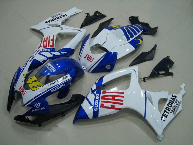 Purchase 2006-2007 White Blue Fiat 46 Suzuki GSXR750 Motor Bike Fairings UK