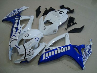 Purchase 2006-2007 Blue White Jordan Suzuki GSXR750 Motorcycle Fairings Kits UK