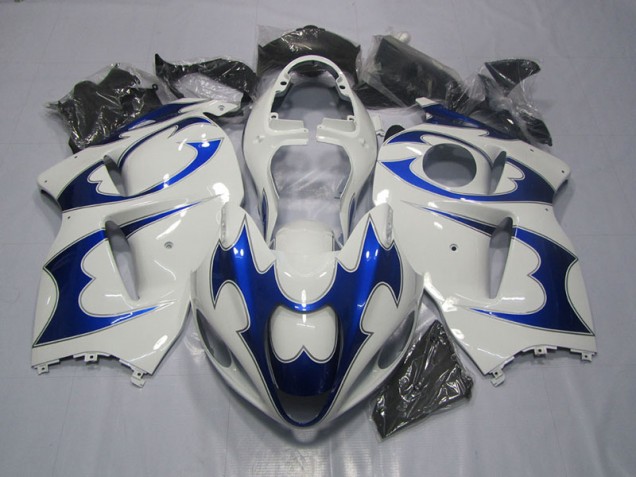 Purchase 1996-2007 White Blue Suzuki GSXR1300 Hayabusa Bike Fairing Kit UK