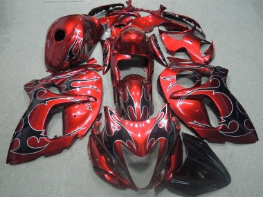 Purchase 2008-2019 Red Black Flame Suzuki GSXR1300 Hayabusa Motorcyle Fairings UK