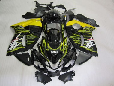 Purchase 2008-2019 Black Yellow Flame Suzuki GSXR1300 Hayabusa Motorcycle Fairing Kits UK