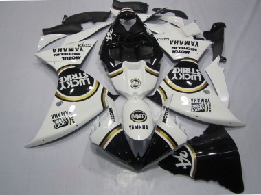 Purchase 2009-2011 Black White Lucky Strike Yamaha YZF R1 Motorcycle Fairings Kits UK