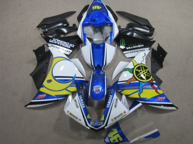 Purchase 2012-2014 Blue White Yellow 46 Yamaha YZF R1 Motorcycle Replacement Fairings UK