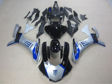 Purchase 2015-2019 Silver Black Blue Monster Yamaha YZF R1 Motorcycle Fairing Kits UK